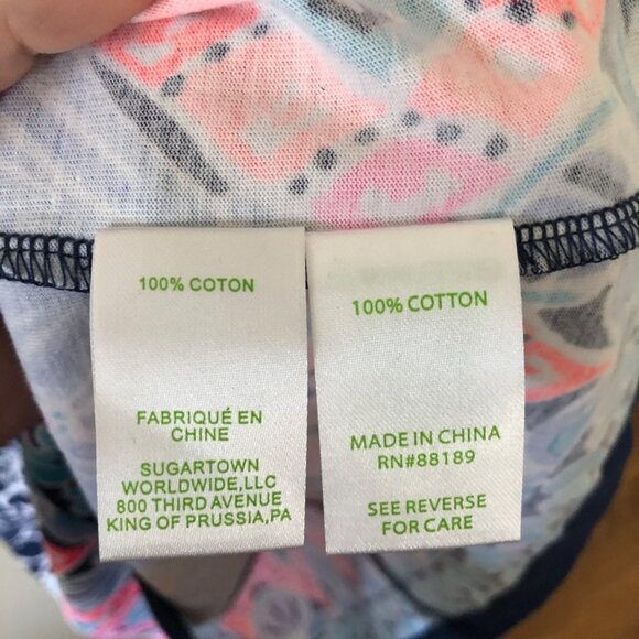 Lilly Pulitzer Blue White Cotton Shell Pattern Dress Sundress XS - Picture 10 of 13